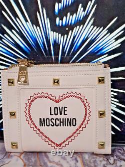 Nouveau Magnifique Ivery Love Moschino Studed Silver Sac De Croix De Corps De Main En Or?