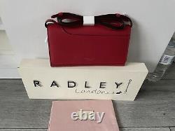 Nouveau Radley Pockets Redleather Large Cross Body Phone Bag Avec Sac À Poussière Bnwt