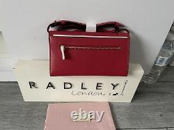 Nouveau Radley Pockets Redleather Large Cross Body Phone Bag Avec Sac À Poussière Bnwt