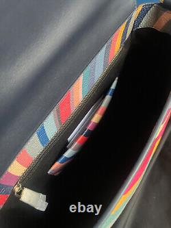 Nouveau avec étiquette Paul Smith sac cartable / sac à main à blocs de couleurs et rayures tourbillon en bleu marine