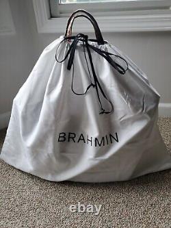 Nouveau sac à main en cuir de grande taille Carla léopard cub bergamote de Brahmin.