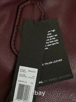 Nouveau sac fourre-tout à bandoulière en cuir italien Marc Jacobs New Q Fran Burgundy Cardamom