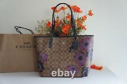 Nwt Coach 5697 City Tote In Signature Canvas With Kaffe Fassett Print 378 $