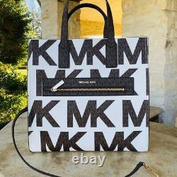 Nwt Michael Kors Signature Kenly Lg Ns Tote/ Double Zip Wallet Options Blanches