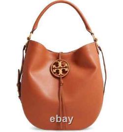 Nwt Tory Burch Miller Metal Slouchy Leather Hobo Bag Aged Camello Tan Authentic