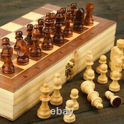 Queens Gambit Magnetic Folding Wood Large Chess Set Adult Kid Felted Game Board
