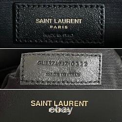 Sac à bandoulière Saint Laurent YSL Monogram Loulou noir matelassé à grand rabat et logo