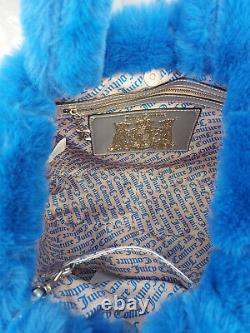 Sac fourre-tout JUICY COUTURE bleu cobalt en fausse fourrure avec pochette assortie RRP £190