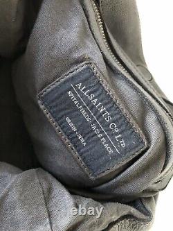 Sac vintage en cuir de reptile de la marque All Saints, noir amer, tout neuf avec étiquettes.