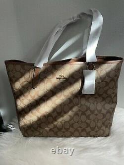 T.n.-o. Coach City Tote In Signature Canvas 350 $ #5696 Nouvelle Version