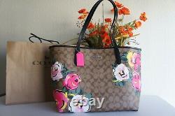 T.n.-o. Entraîneur C5785 City Tote In Signature Canvas With Vintage Rose Print 378 $