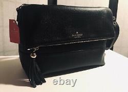 T.n.-o. Kate Spade Large Maria Sudport Ave Black Leather Handbag Crossbody Purse