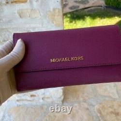 T.n.-o. Michael Kors Authentic Large Ellis Leather Satchel/wallet Magenta