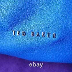 Ted Baker Grand Sac En Cuir Bleu 'totier' Avec Stab Point De Détail Bnwot