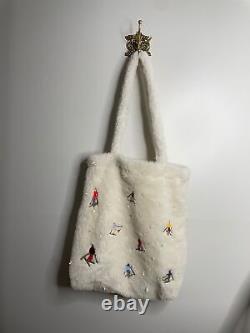 Urban Outfitters Sherpa Ski Tote Bag Broded Perled Skiers Nouveau