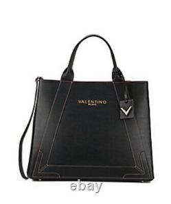 Valentino Large Cuir Noir Fabriqué En Italie
