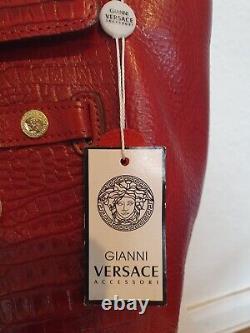 Versace Authentique Nouveau Avec Certificat Beau Vin Rouge Grand Sac